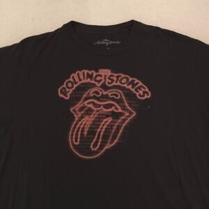 The Rolling Stones Band Crew Neck Short Sleeve T Shirt Mens Size XL Black